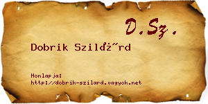 Dobrik Szilárd névjegykártya